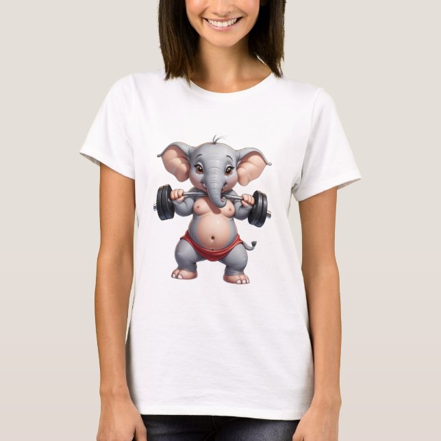 T-shirt Elephant de musculation bodybuilder éléphant gym (Devant)