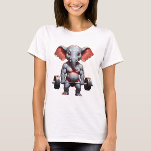 T-shirt Elephant de musculation bodybuilder éléphant gym
