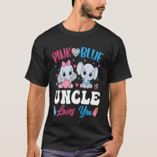 T-shirt Éléphant de Révélation du Sexe Oncle T'aime Rose o