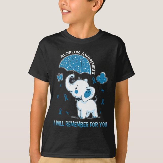 T-shirt Eléphant de sensibilisation à l'alopécie (Devant)