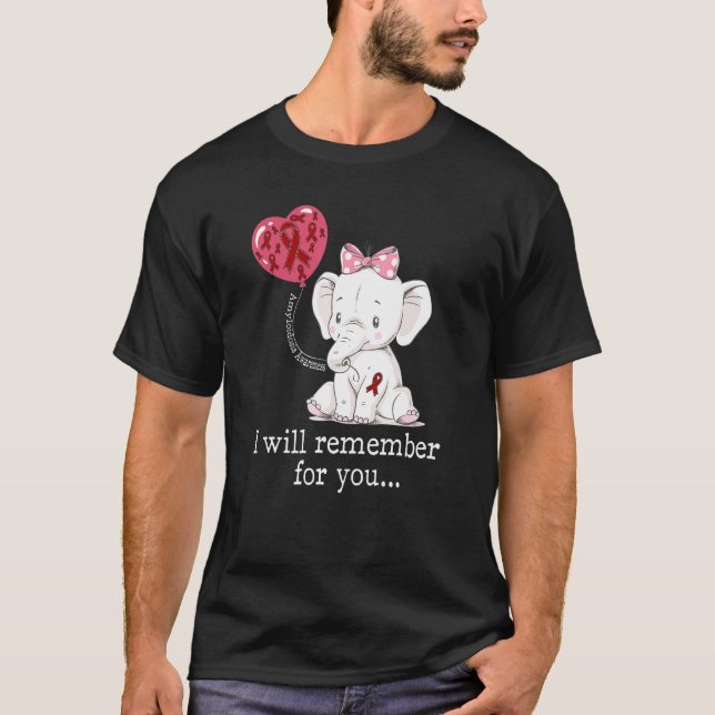 T-shirt Eléphant de sensibilisation à l'amyloïdose (Devant)
