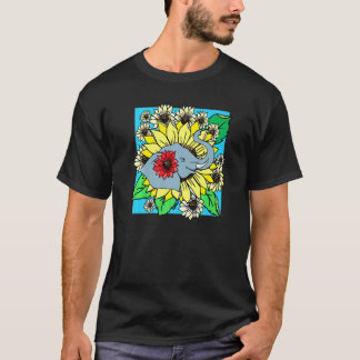 T-shirt Éléphant de tournesol