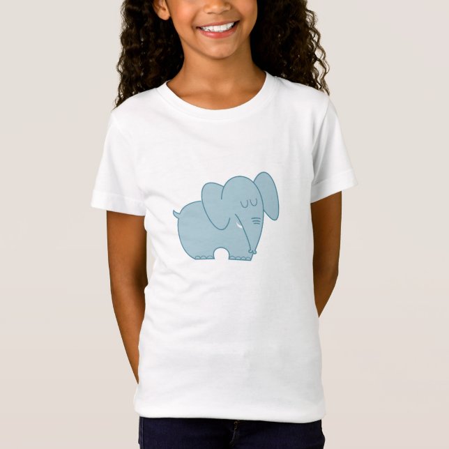 T-Shirt Eléphant doux (bleu) (Devant)