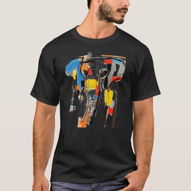 T-shirt Elephant Drawing Abstract Painting Animal Art Elep (Devant)