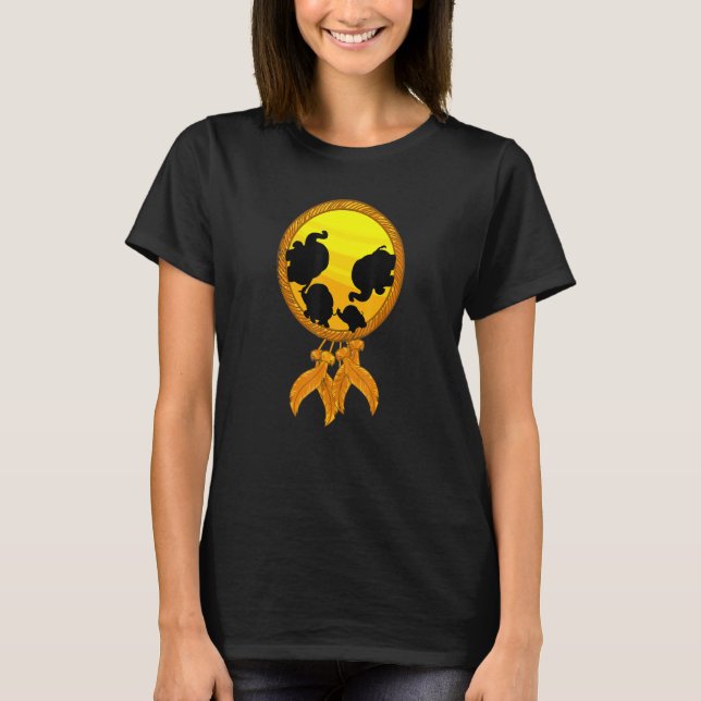 T-shirt Elephant Dreamcatcher Mandala Boho Hippie Animal (Devant)