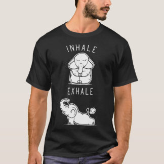 T-shirt Éléphant drôle inhale Ehale Yoga amis