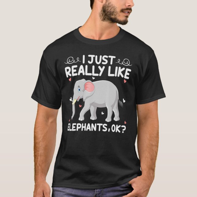 T-shirt Éléphant drôle que j'aime vraiment Ok (Devant)
