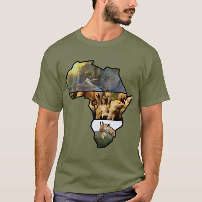 T-shirt Eléphant du continent africain de la faune, Giraff (Devant)