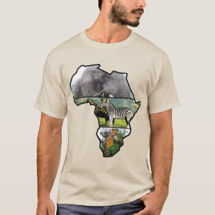 T-shirt Eléphant du continent africain de la faune, Zèbre,