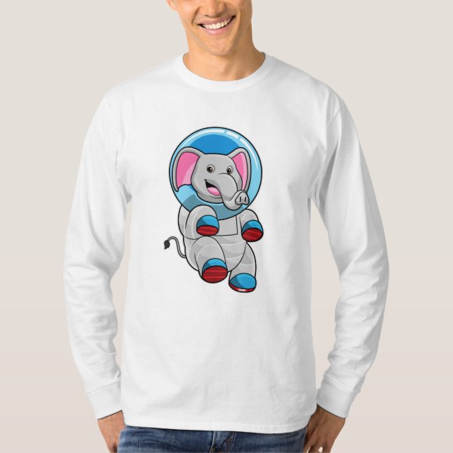 T-shirt Éléphant en astronaute dans une sphère de verre (Devant)