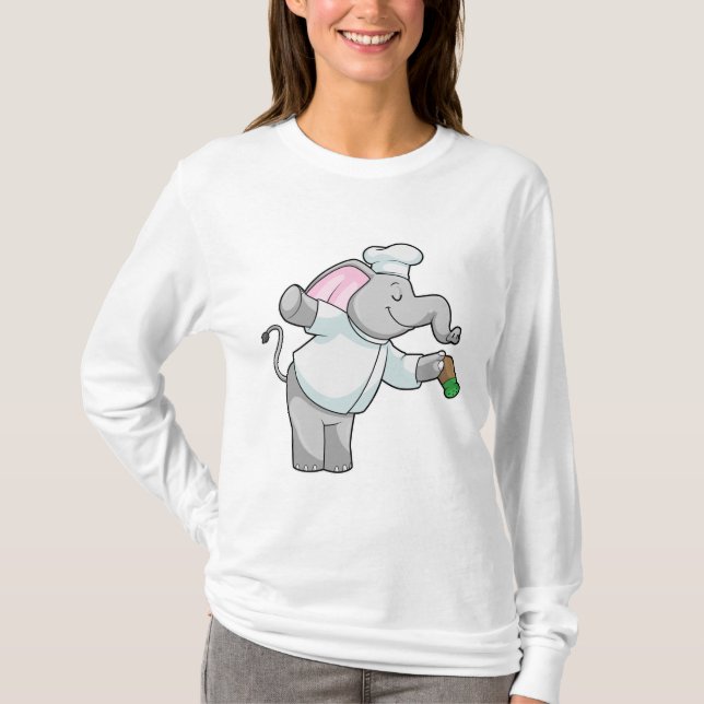 T-shirt Elephant en chef avec shaker de sel (Devant)