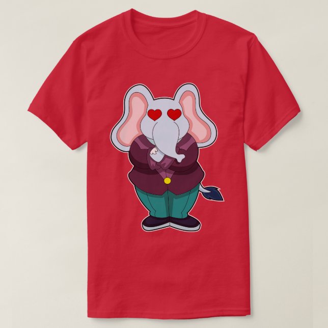 T-shirt Eléphant en forme de chambre avec costume (Design devant)