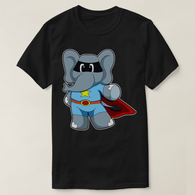 T-shirt Eléphant en héros avec le Cap (Design devant)