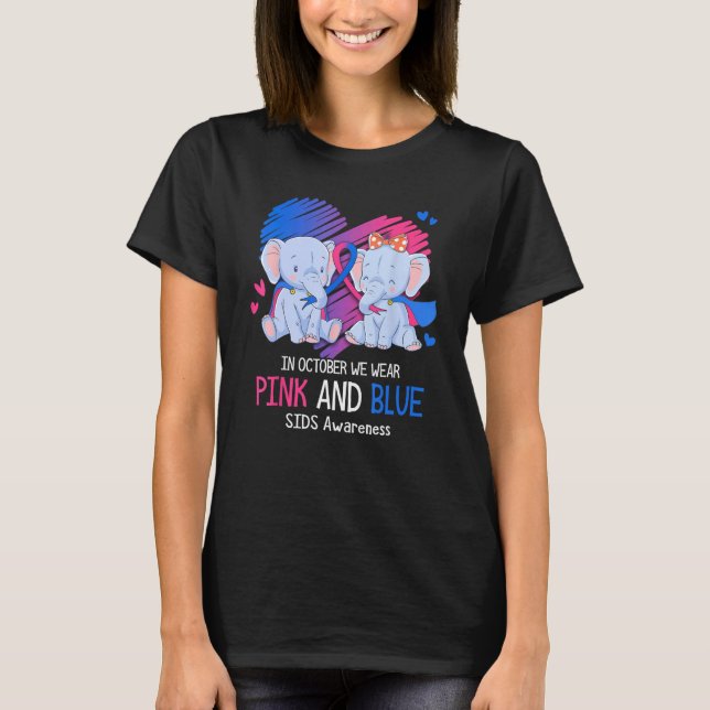 T-shirt Elephant En Octobre Nous Portons Des Pies Rose Et  (Devant)
