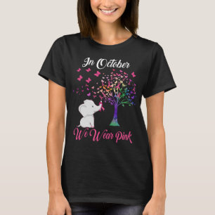T-shirt Elephant En Octobre Nous Portons Le Cancer Du Sein