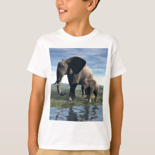 T-shirt Éléphant et bébé