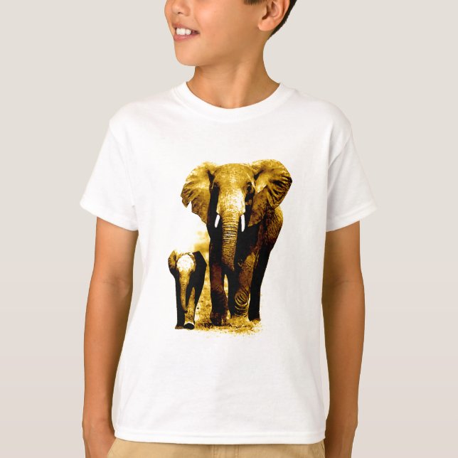 T-shirt Eléphant et bébé Eléphant (Devant)