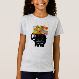 T-Shirt éléphant et fleurs
