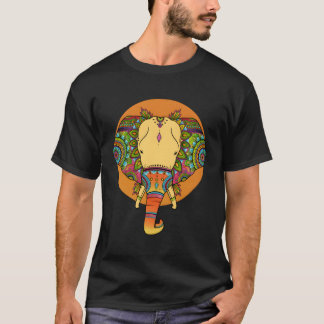 T-shirt Eléphant Ethnique Boho Mandala Yoga Lover Hommes F