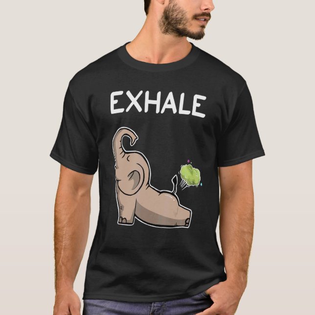 T-shirt Éléphant Exhale Yoga Éléphant (Devant)