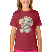 Éléphant fille au crochet mignon avec fleur – Idée