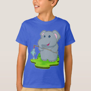 T-shirt Elephant Fisher Baguette de pêche