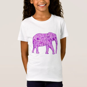 T-Shirt Eléphant fleur - améthyste violet