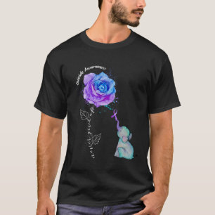 T-shirt Eléphant Fleur de sensibilisation à la prévention
