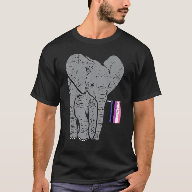 T-shirt Elephant Genderfluide Flag Pride Non Binary Lgbtq  (Devant)