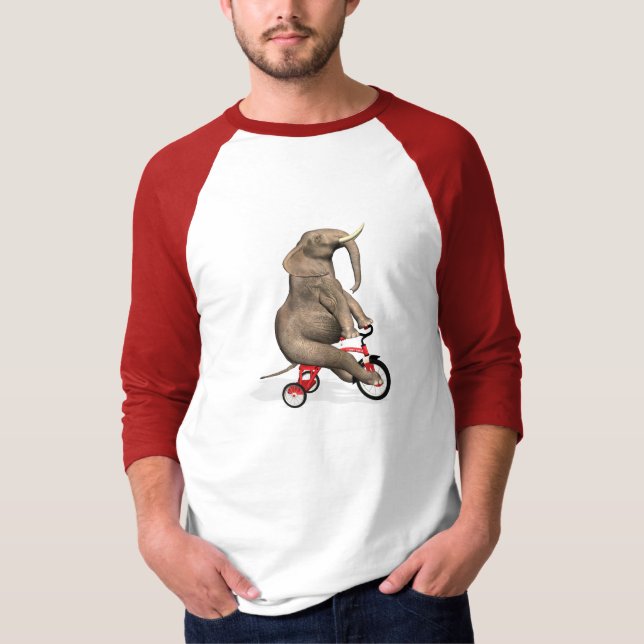 T-shirt Eléphant Gentil À Tricycle (Devant)
