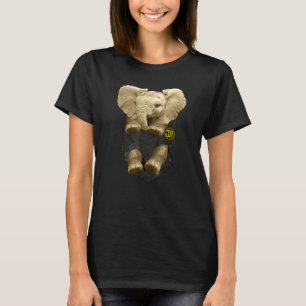 T-shirt Eléphant Glamnu Baby Dans Pocket Animal Graphique