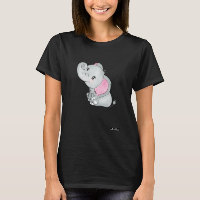 T-shirt Eléphant gris mignon (Devant)