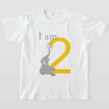 T-shirt éléphant gris minimal moderne 2e anniversa