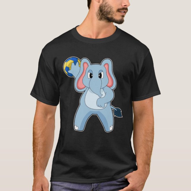 T-shirt Elephant Handball player Handball Sports (Devant)