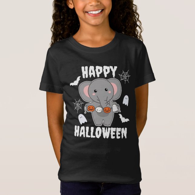 T-Shirt Elephant Happy Halloween (Devant)