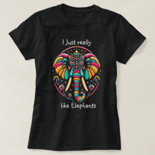 T-shirt Elephant harmonieux J'aime vraiment l'éléphant