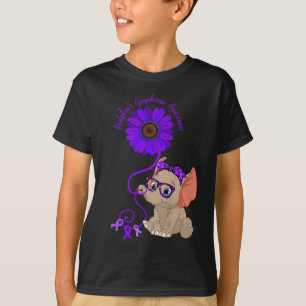 T-shirt Elephant Hydrocephalus Awareness Blue Ribbon Glass