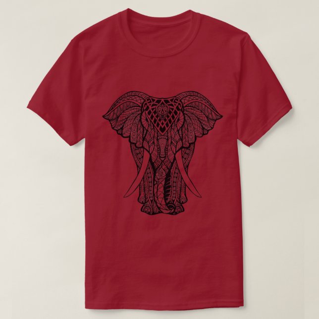 T-shirt Eléphant indien de couleur décorative (Design devant)