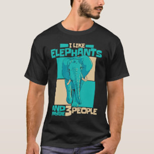 T-shirt Elephant J'aime les éléphants et peut-être 3 perso