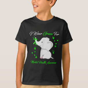 T-shirt Elephant Je Porte Le Vert Pour La Sensibilisation