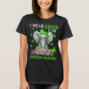 T-shirt Elephant Je Porte Le Vert Pour La Sensibilisation