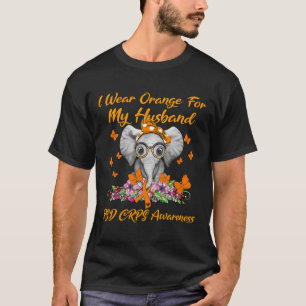 T-shirt Elephant Je Porte Orange Pour Mon Mari Rsd Crps Co