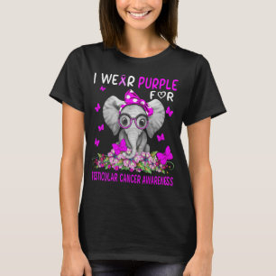 T-shirt Elephant Je Porte Violet Pour Cancer Testiculaire