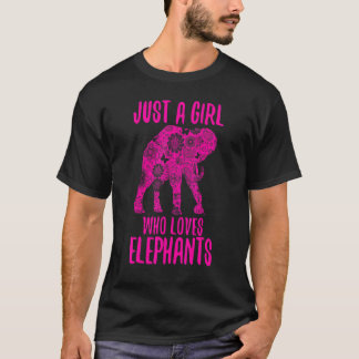 T-shirt Elephant Juste Une Fille Qui Aime Les Éléphants _3
