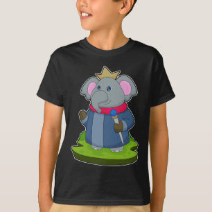 T-shirt Elephant King Scepter Crown