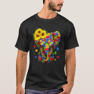 T-shirt Elephant Love Puzzle drôle Sensibilisation sur l'a