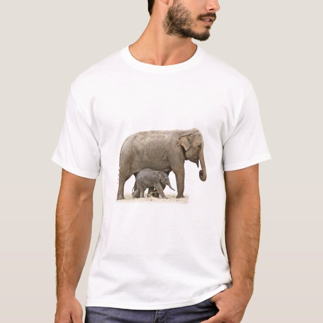 T-shirt Eléphant mère et bébé (Devant)