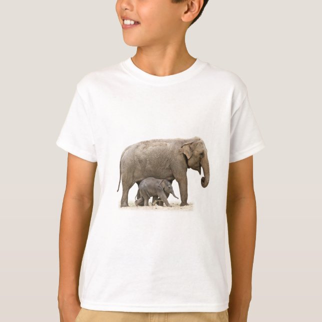 T-shirt Eléphant mère et bébé (Devant)