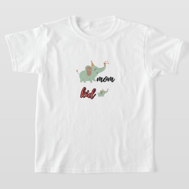 T-shirt éléphant mère et son bébé (Poser)