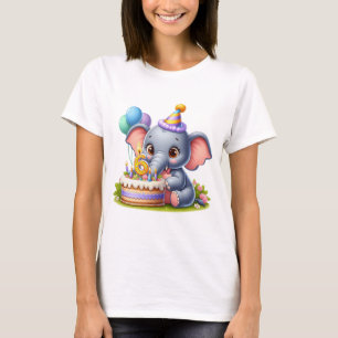 T-shirt Éléphant Mignon 6ème Anniversaire